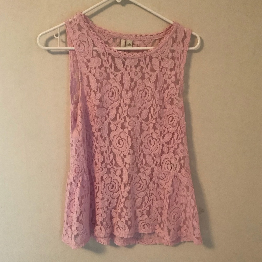 LC Lauren Conrad Floral Lace Tank Top